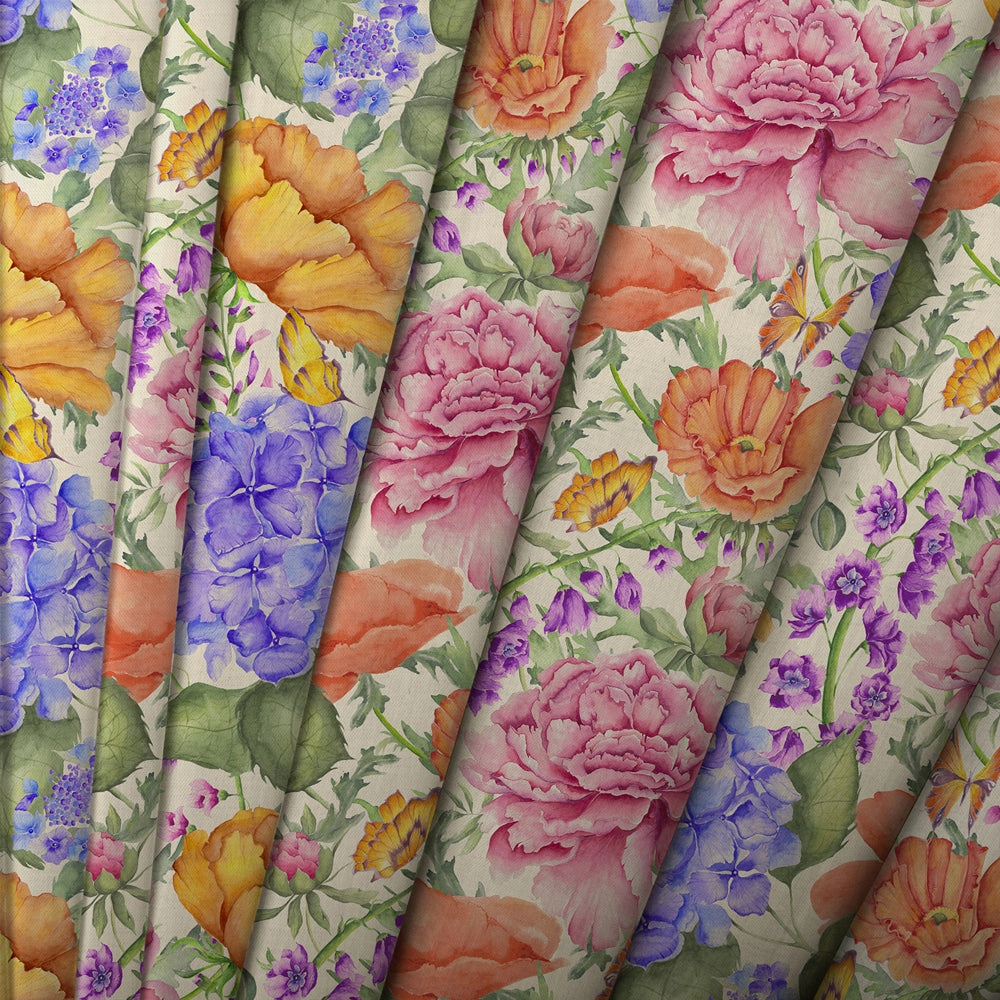 Idalia Mini Printed Cotton Fabric (By The Metre) Fuchsia