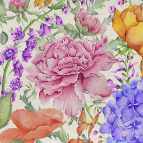 Idalia Printed Cotton Fabric (By The Metre) Fuchsia elegant table cloth  