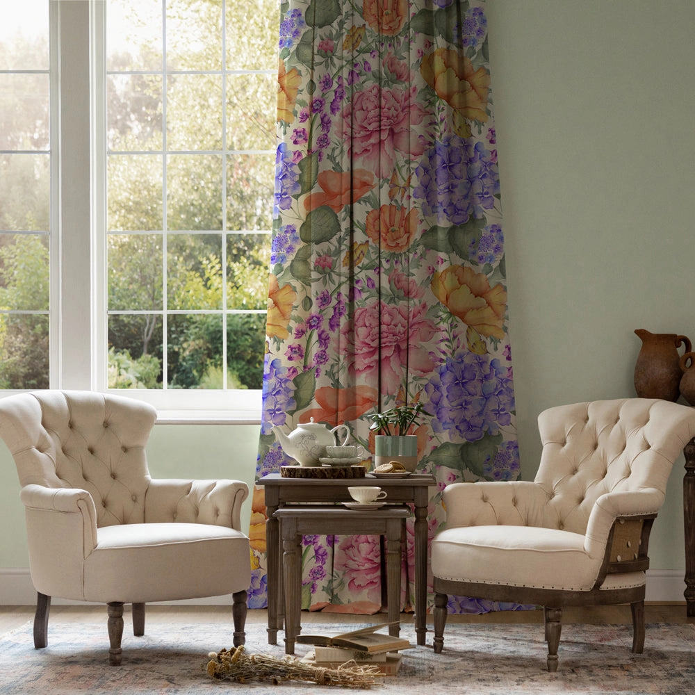 Idalia Printed Cotton Fabric (By The Metre) Fuchsia
