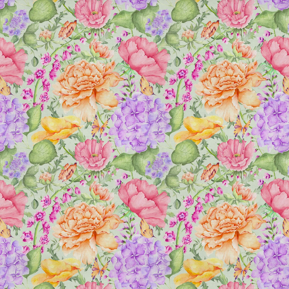 Idalia Printed Cotton Fabric (By The Metre) Sage