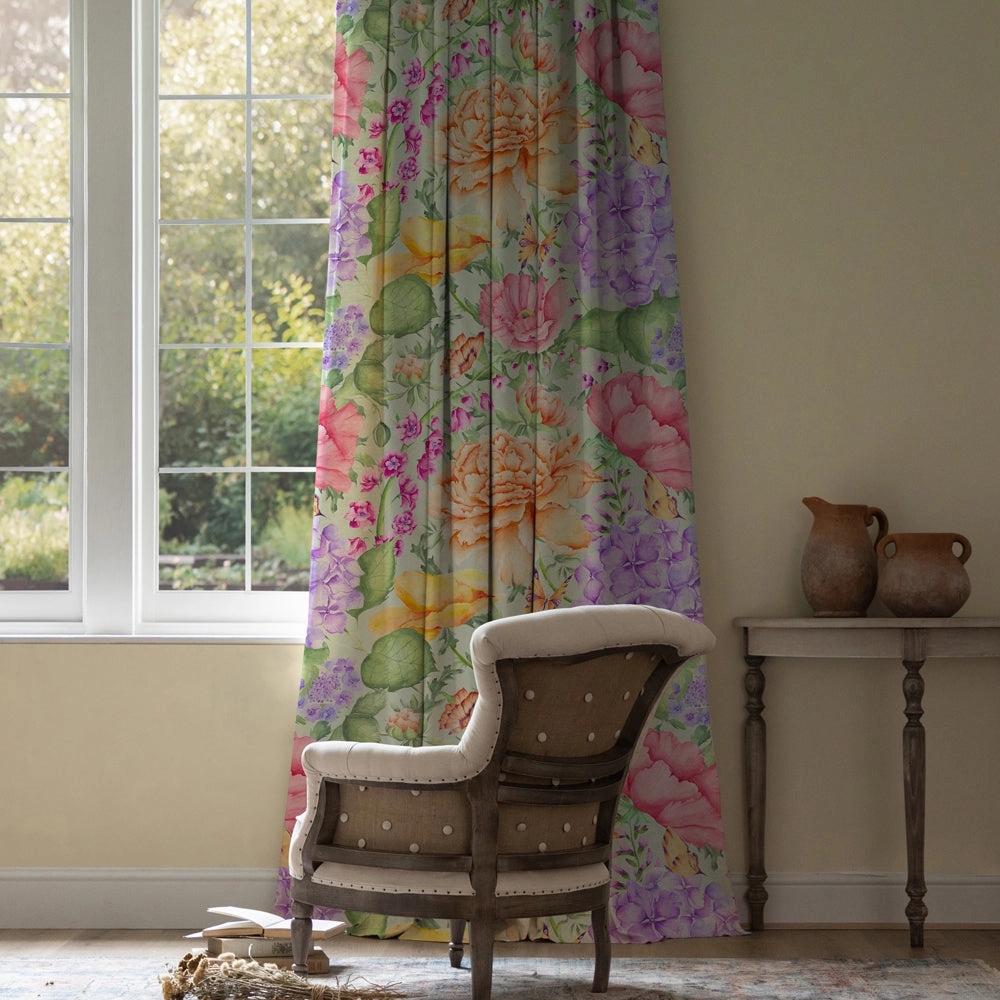 Idalia Printed Cotton Fabric (By The Metre) Sage
