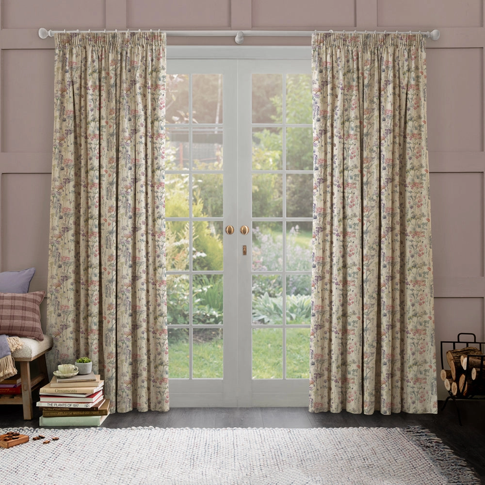 Ilinizas Printed Made to Measure Curtains Coral Natural