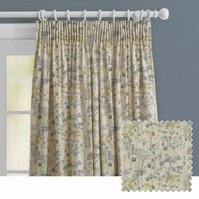 Ilinizas Printed Made to Measure Curtains Lemon Natural patterned fashion rug  