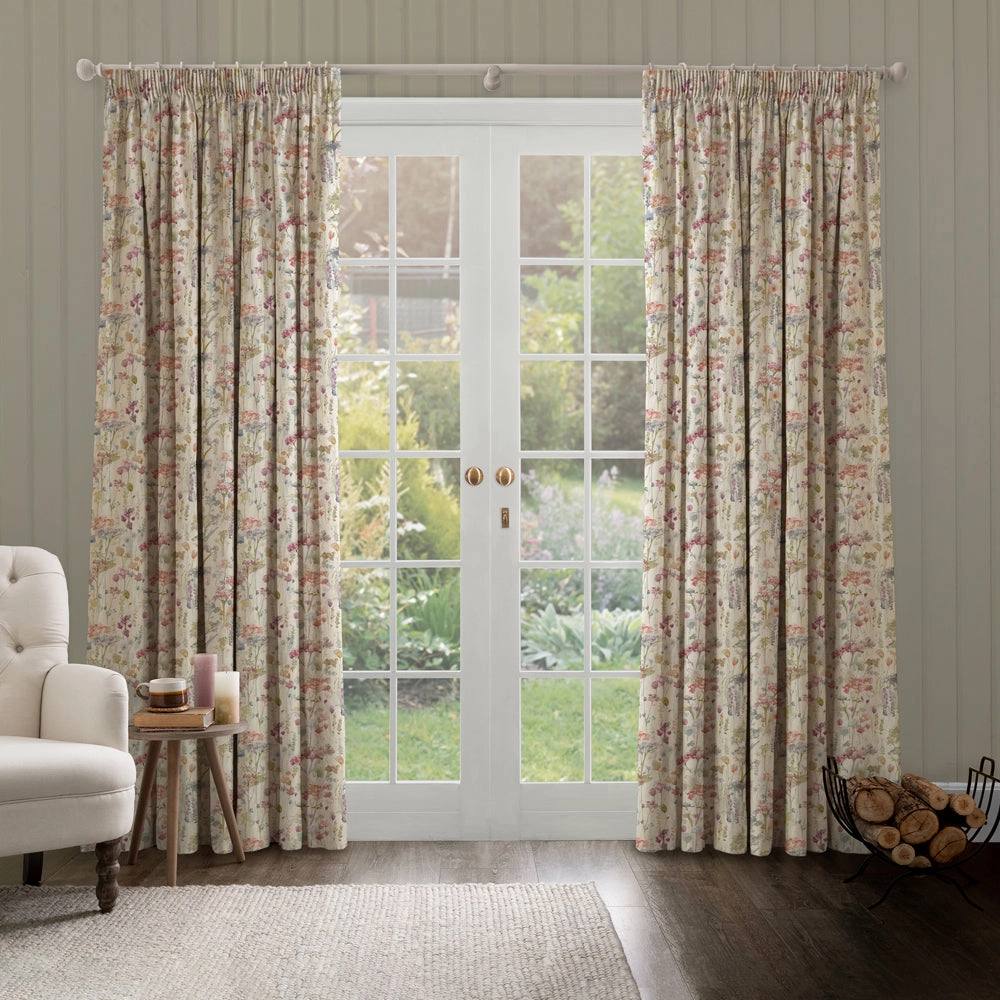 Ilinizas Printed Made to Measure Curtains Poppy Natural