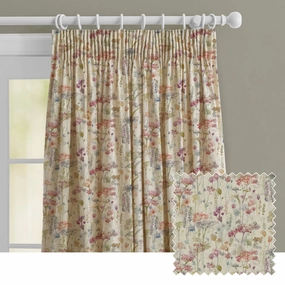 Ilinizas Printed Made to Measure Curtains Poppy Natural patterned fashion rug  