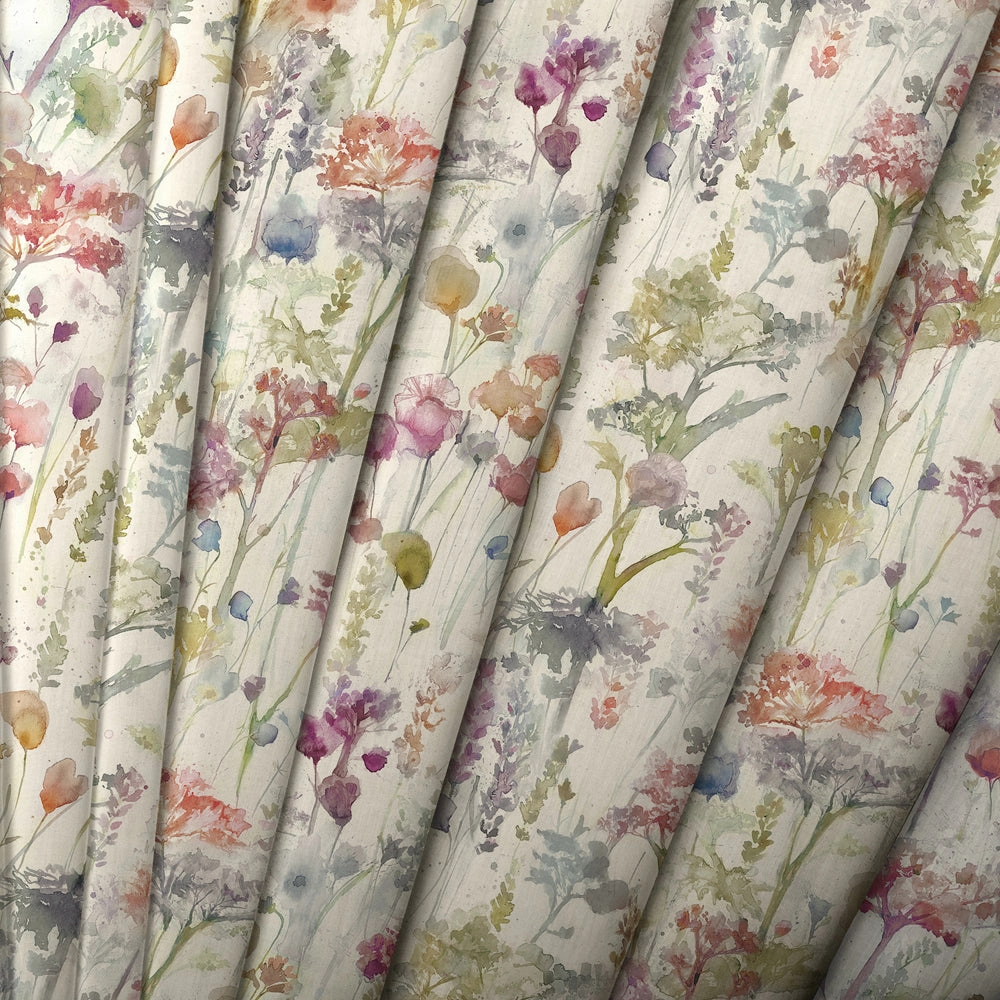 Ilinizas Printed Made to Measure Curtains Poppy Natural