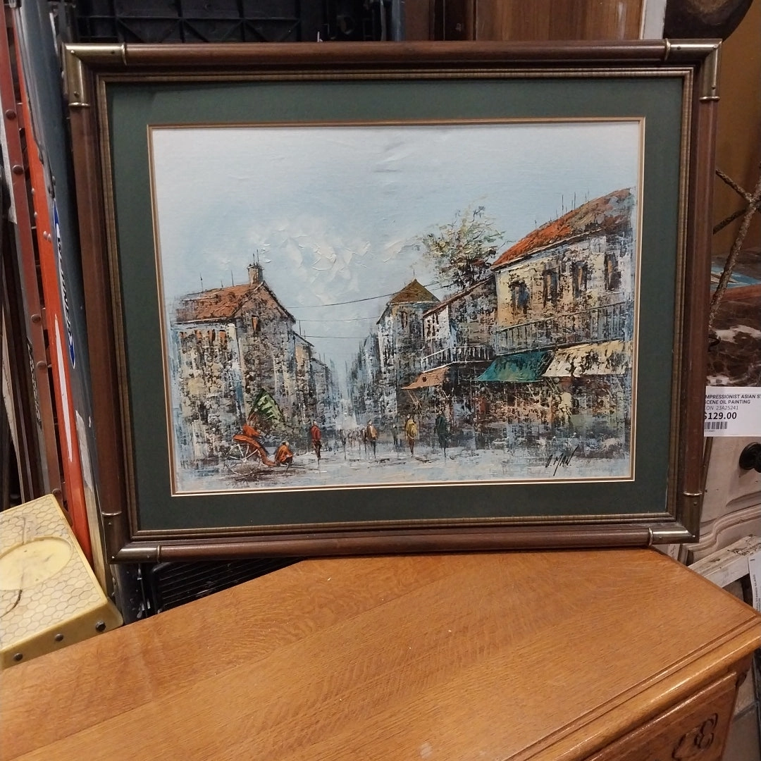 IMPRESSIONIST ASIAN STREET SCENE OIL PAINTING classic mural painting