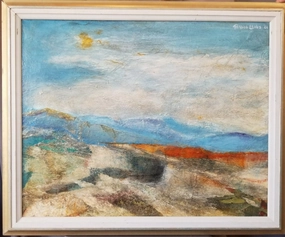 IMPRESSIONIST DESERT LANDSCAPE OIL PAINTING BY MILDRED WILES classic mural painting