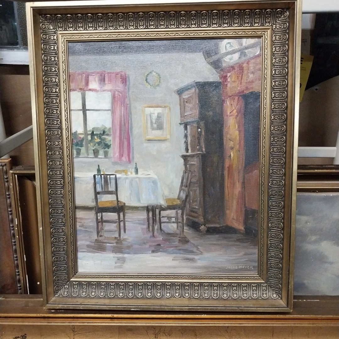IMPRESSIONIST INTERIOR OIL PAINTING ON CANVAS