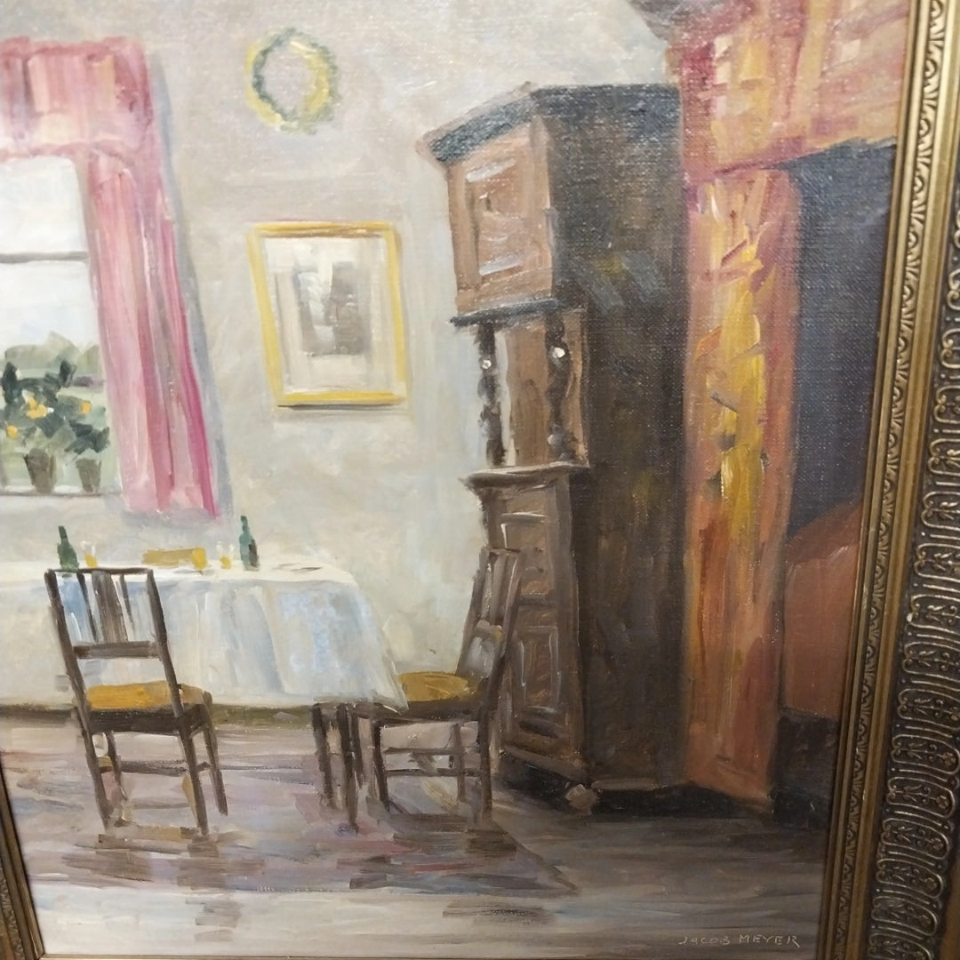 IMPRESSIONIST INTERIOR OIL PAINTING ON CANVAS