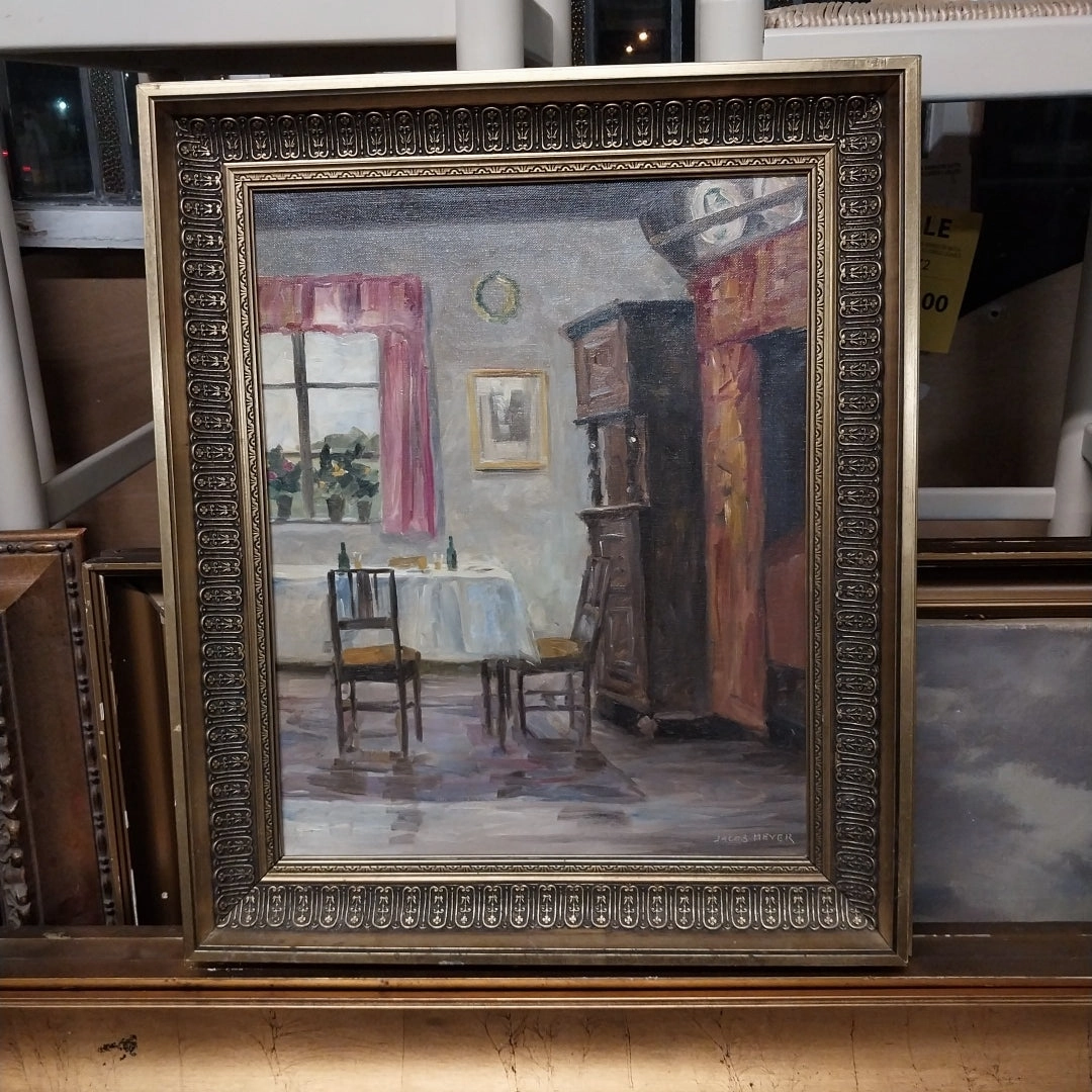 IMPRESSIONIST INTERIOR OIL PAINTING ON CANVAS