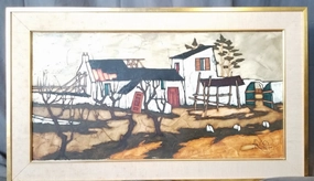 IMPRESSIONIST OIL PAINTING OF A HOUSE classic mural painting