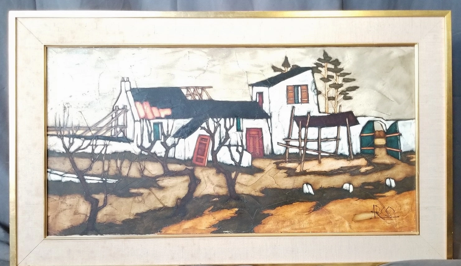 IMPRESSIONIST OIL PAINTING OF A HOUSE classic mural painting