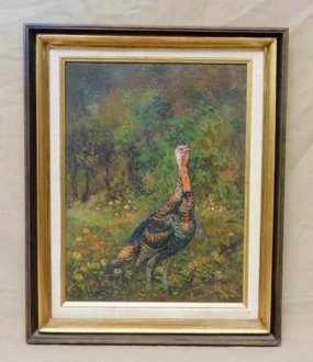 IMPRESSIONIST OIL PAINTING OF A WILD TURKEY classic mural painting