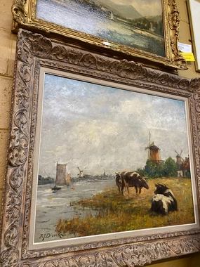 IMPRESSIONIST OIL PAINTING OF COWS classic mural painting