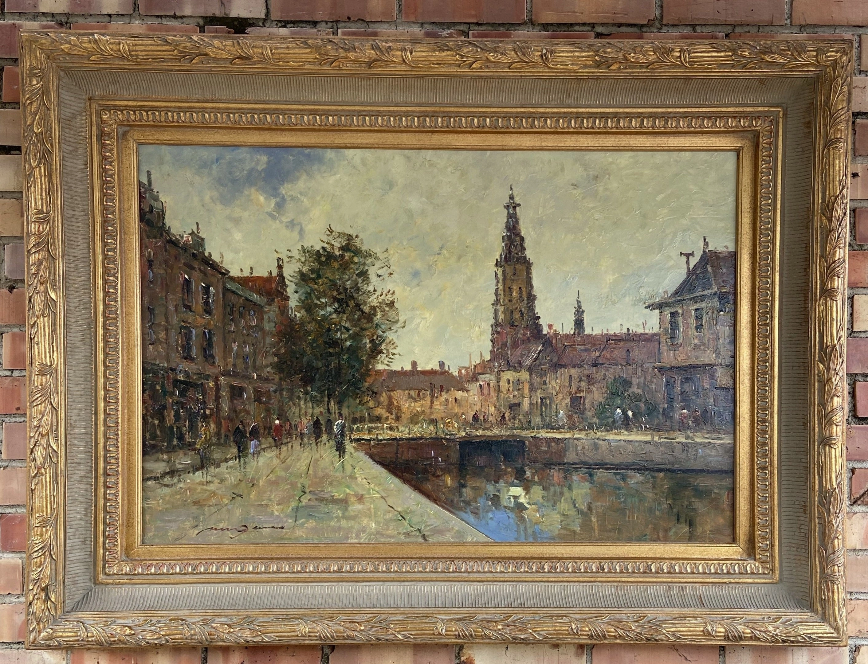 IMPRESSIONIST OIL PAINTING OF EUROPEAN CITYSCAPE classic mural painting