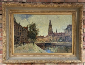 IMPRESSIONIST OIL PAINTING OF EUROPEAN CITYSCAPE classic mural painting