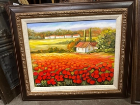 IMPRESSIONIST OIL PAINTING OF FIELDS classic mural painting