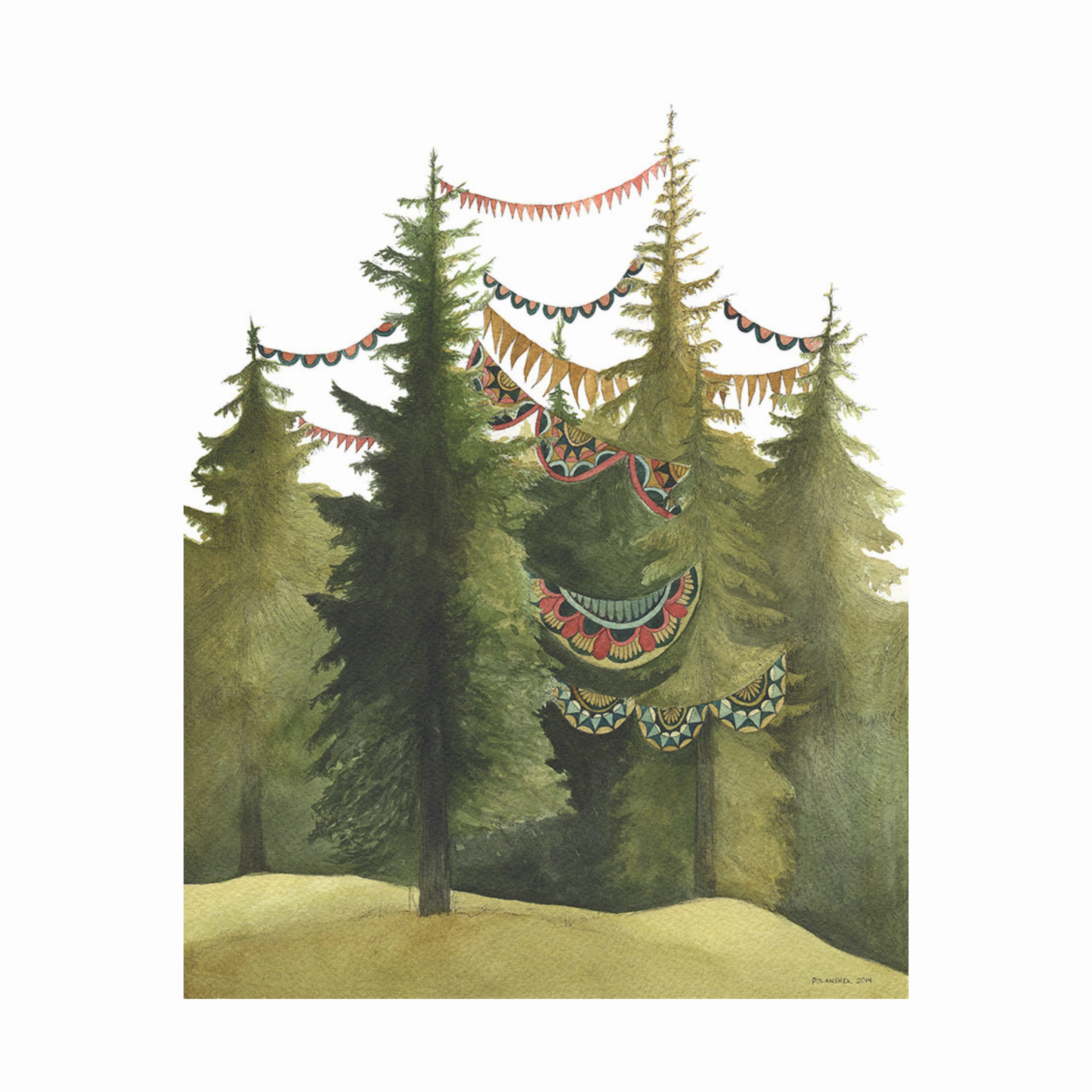 In the Quilted Forest Art Print framed wall decor