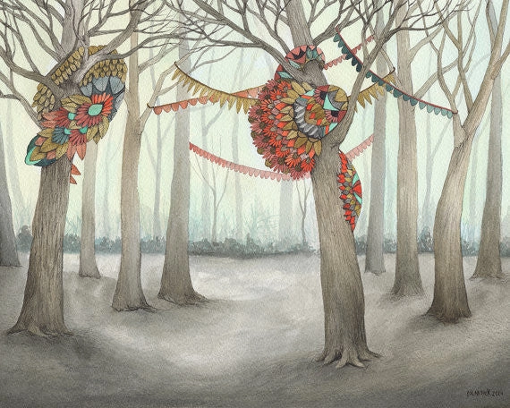 In the Quilted Forest IV - Art Print framed wall decor