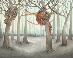 In the Quilted Forest IV - Art Print framed wall decor