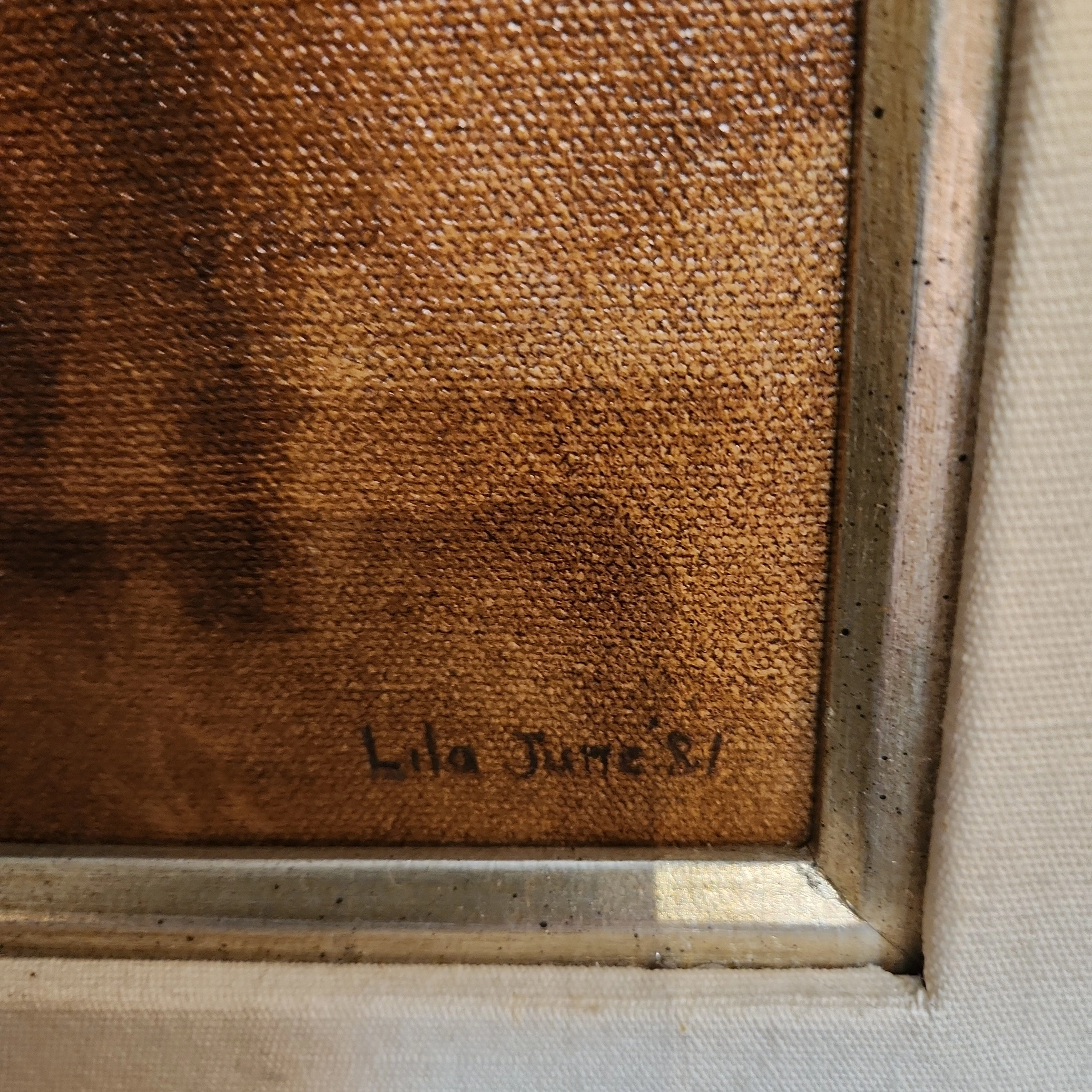 INDIAN CHEIF OIL PAINTING IN DISTRESSED FRAME BY LILA JUNE