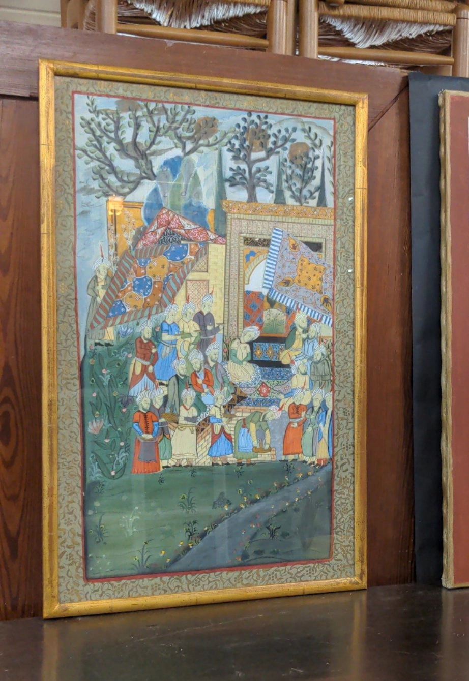 INDIAN PAINTING IN THIN GOLD FRAME