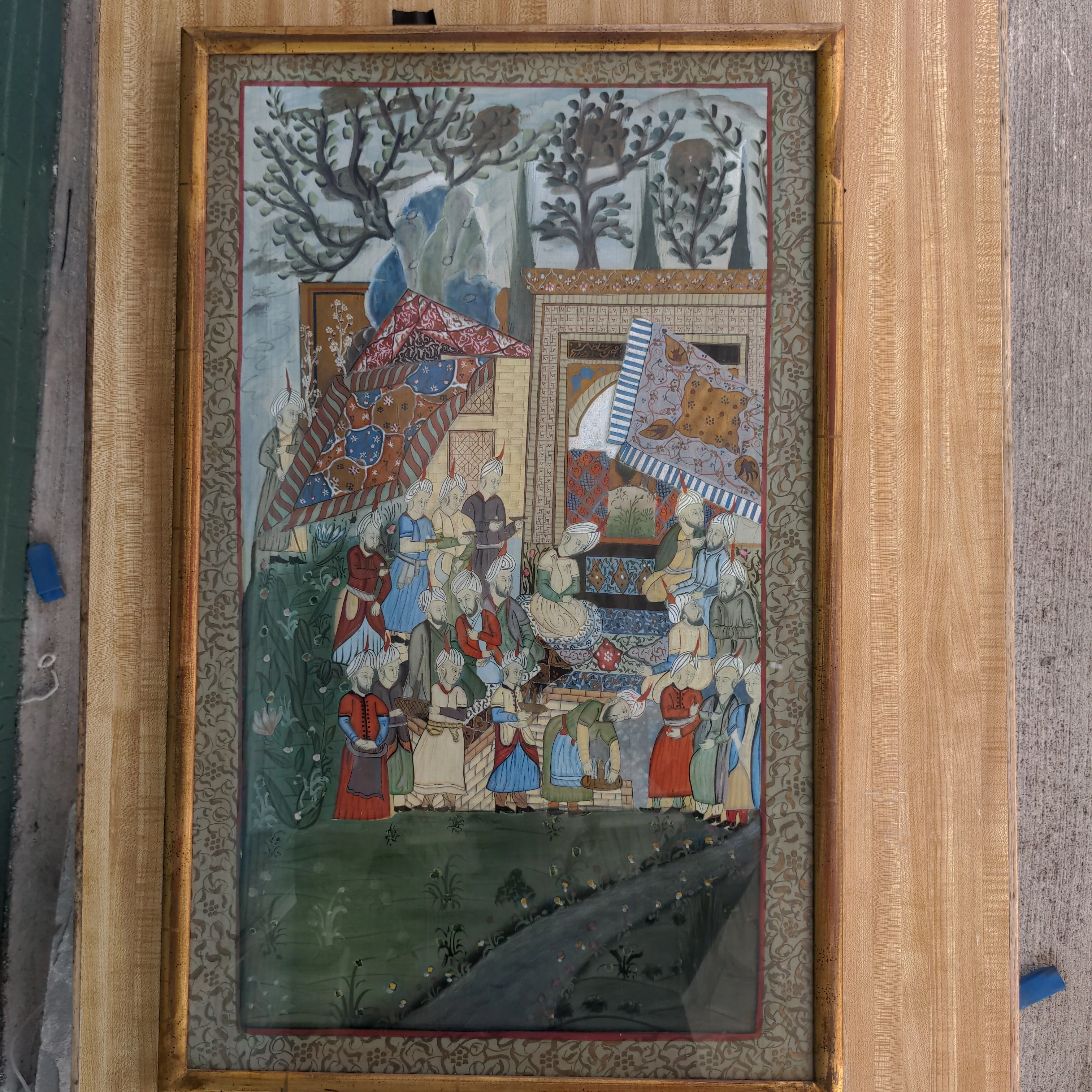 INDIAN PAINTING IN THIN GOLD FRAME