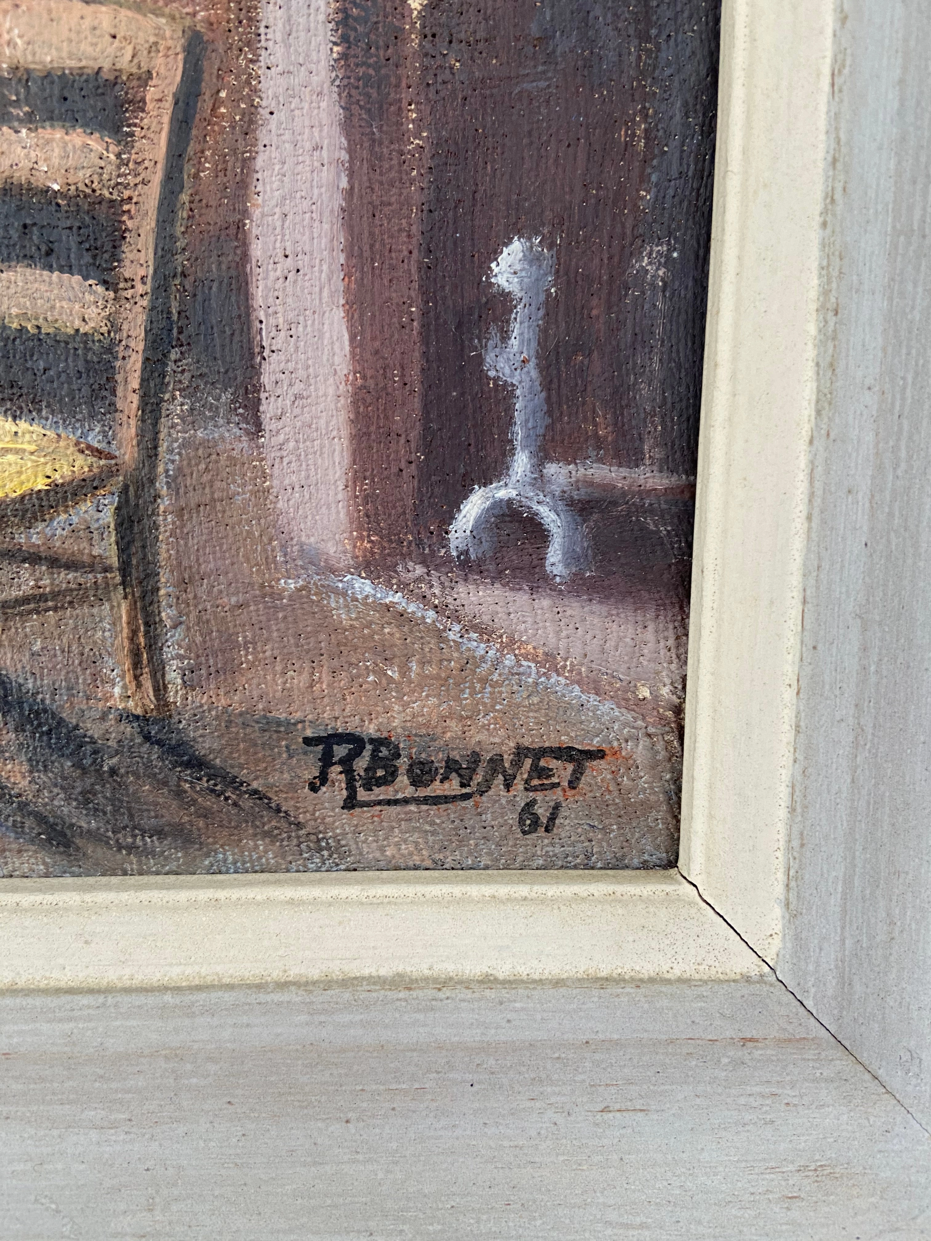 INTERIOR LANDSCAPE OIL PAINTING BY R. BONNET