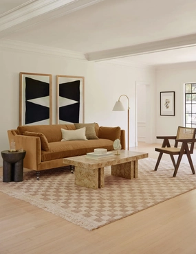 Irregular Checkerboard Hand-Knotted Wool Rug by Sarah Sherman Samuel trendy fashion rug