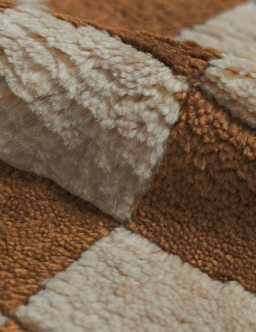 Irregular Checkerboard Hand-Knotted Wool Rug by Sarah Sherman Samuel