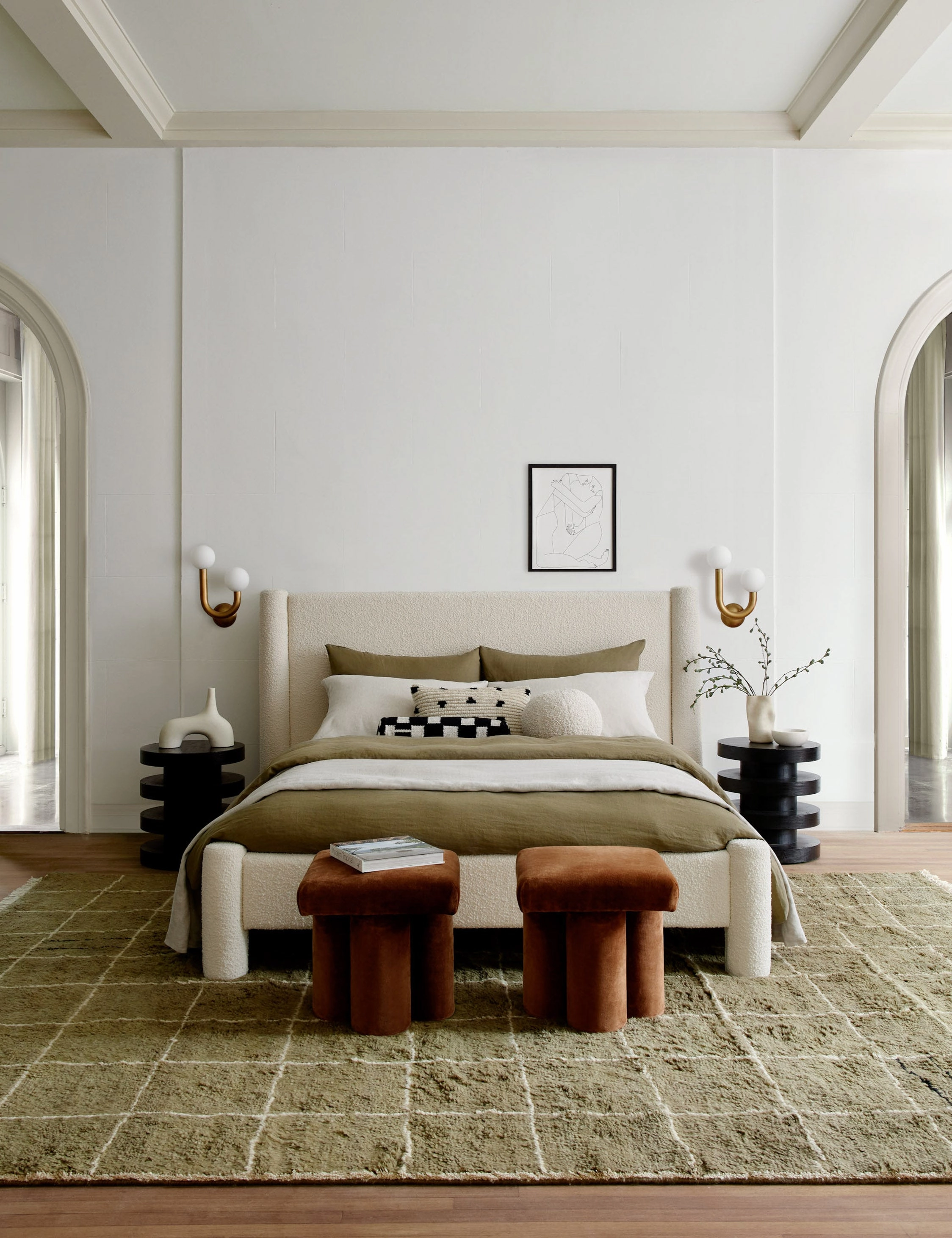 Irregular Grid Hand-Knotted Wool Rug by Sarah Sherman Samuel
