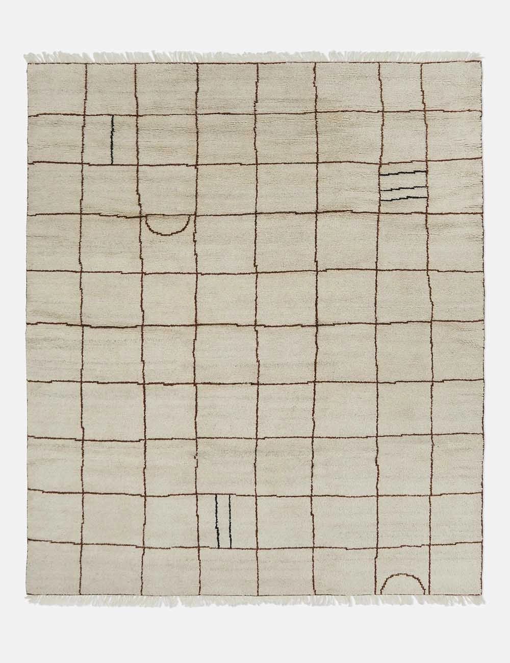Irregular Grid Hand-Knotted Wool Rug by Sarah Sherman Samuel trendy fashion rug