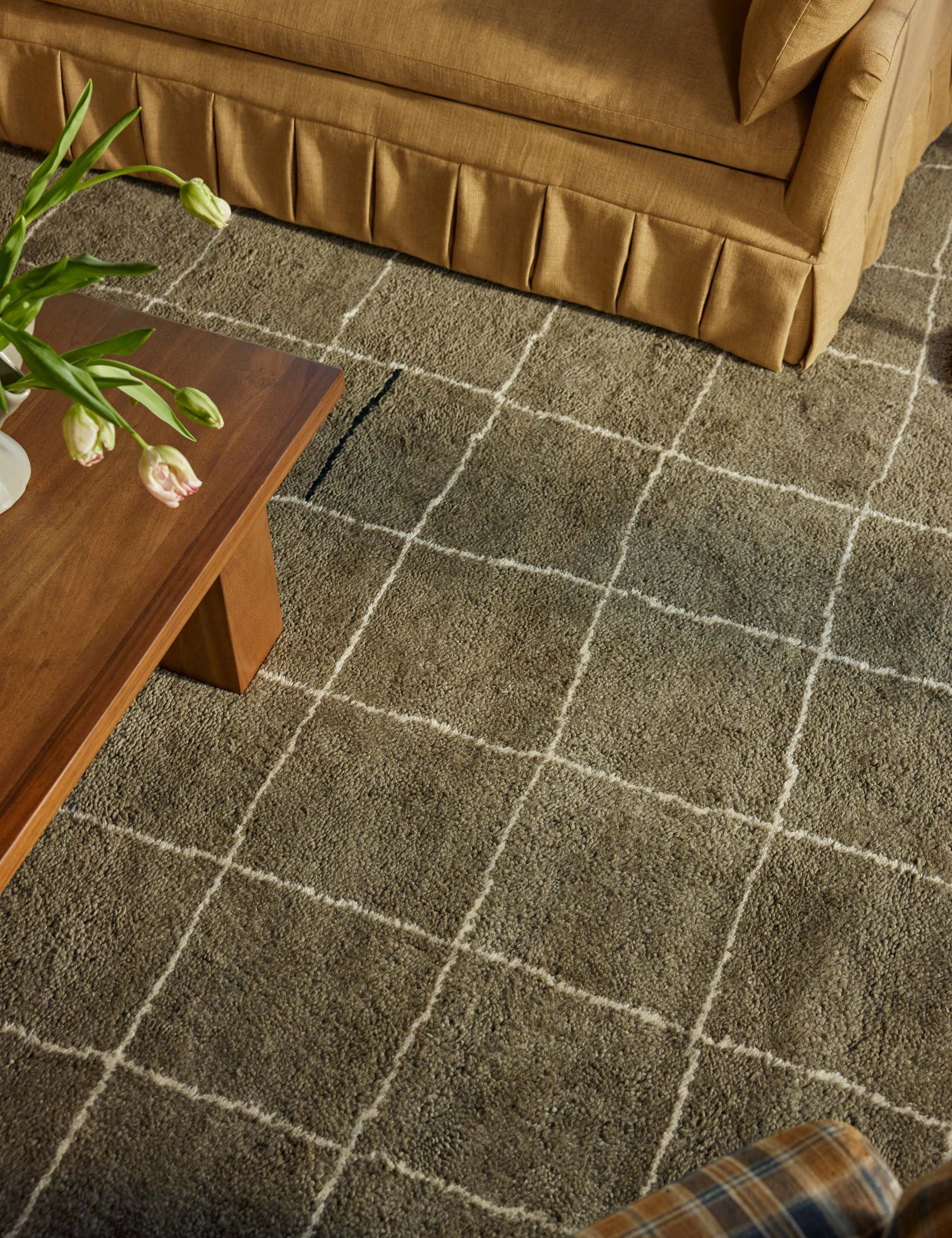 Irregular Grid Hand-Knotted Wool Rug by Sarah Sherman Samuel
