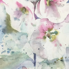 Isabela Printed Cotton Fabric (By The Metre) Summer elegant table cloth  