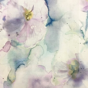 Isabela Printed Cotton Fabric (By The Metre) Violet elegant table cloth  