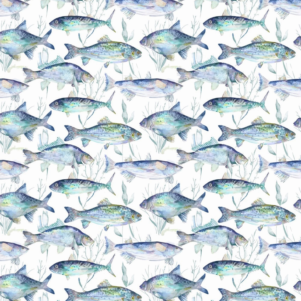 Ives Waters Printed Cotton Fabric (By The Metre) Cobalt