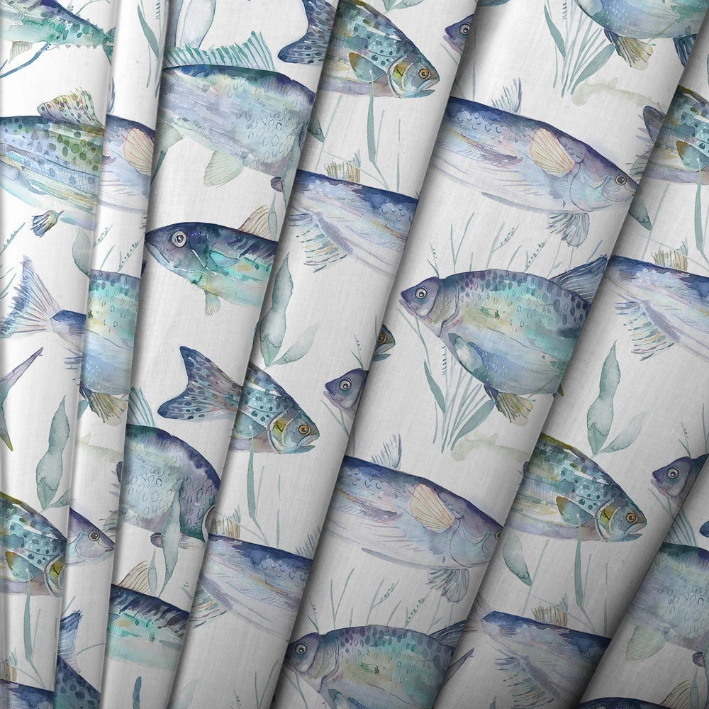Ives Waters Printed Made to Measure Curtains Cobalt