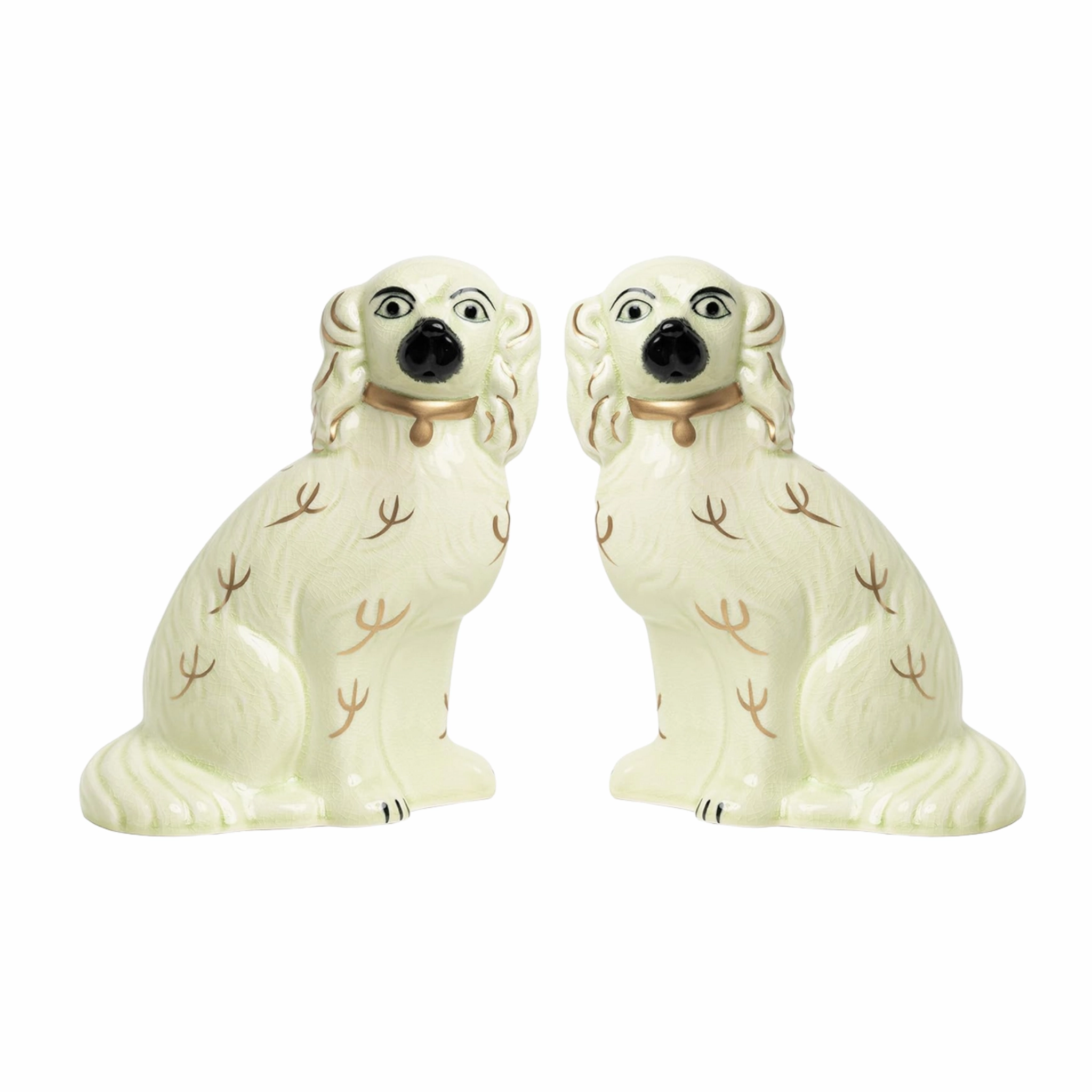 Ivory & Gold Staffordshire Dogs home display ornament