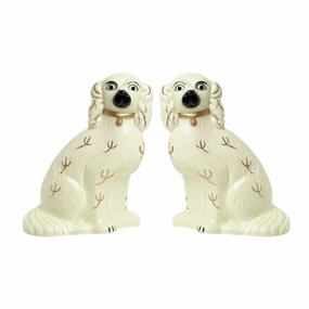 Ivory & Gold Staffordshire Dogs home display ornament