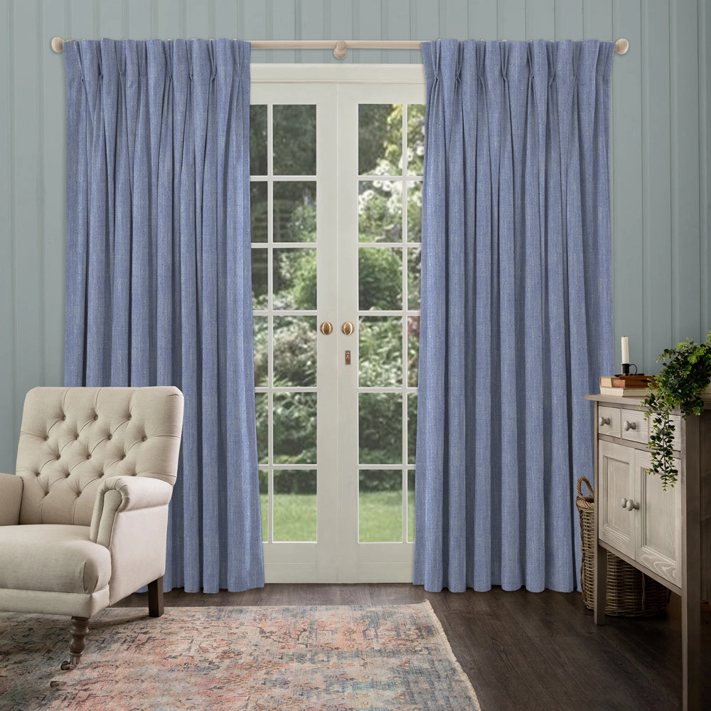 Jedburgh Textured Woven Fabric (By The Metre) Cobalt