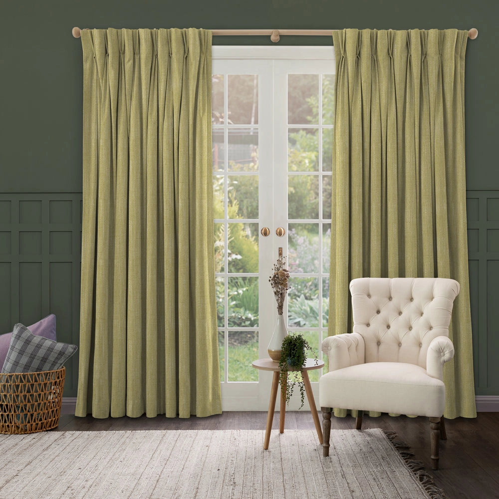 Jedburgh Textured Woven Fabric (By The Metre) Meadow