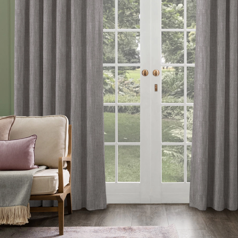 Jedburgh Textured Woven Fabric (By The Metre) Mushroom