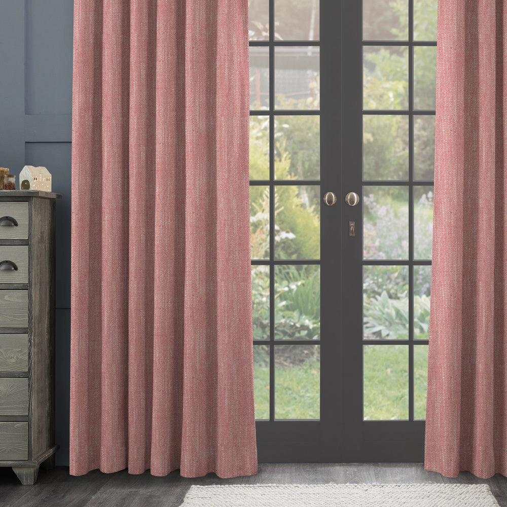 Jedburgh Textured Woven Fabric (By The Metre) Poppy