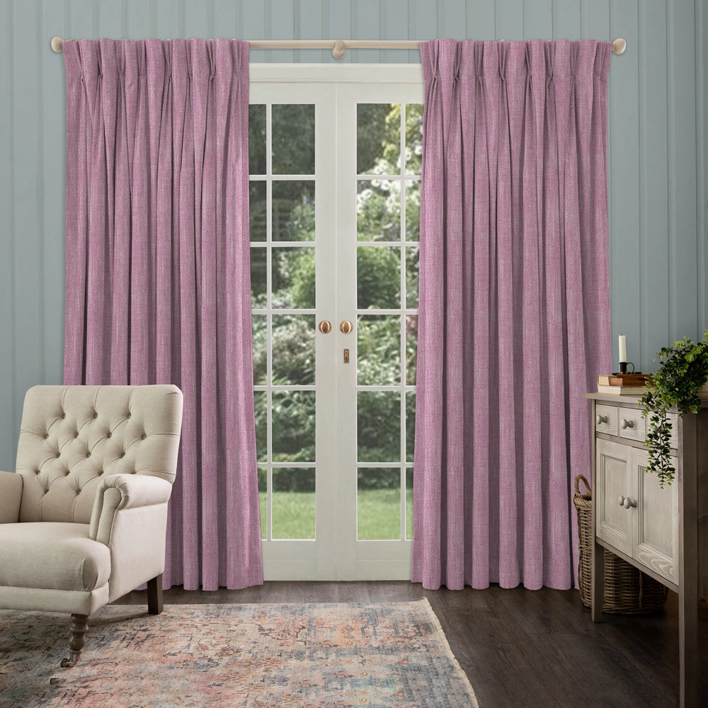 Jedburgh Textured Woven Fabric (By The Metre) Raspberry
