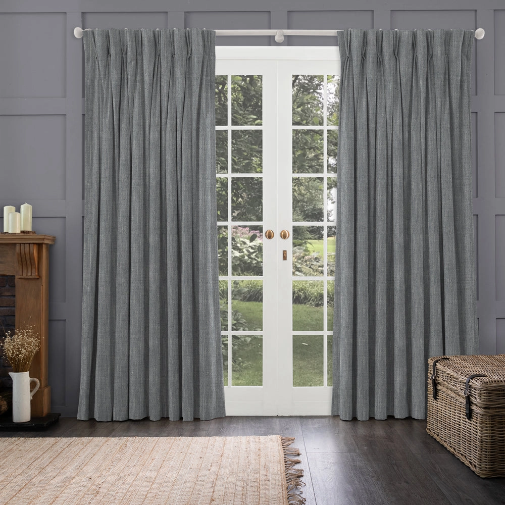 Jedburgh Textured Woven Fabric (By The Metre) Slate
