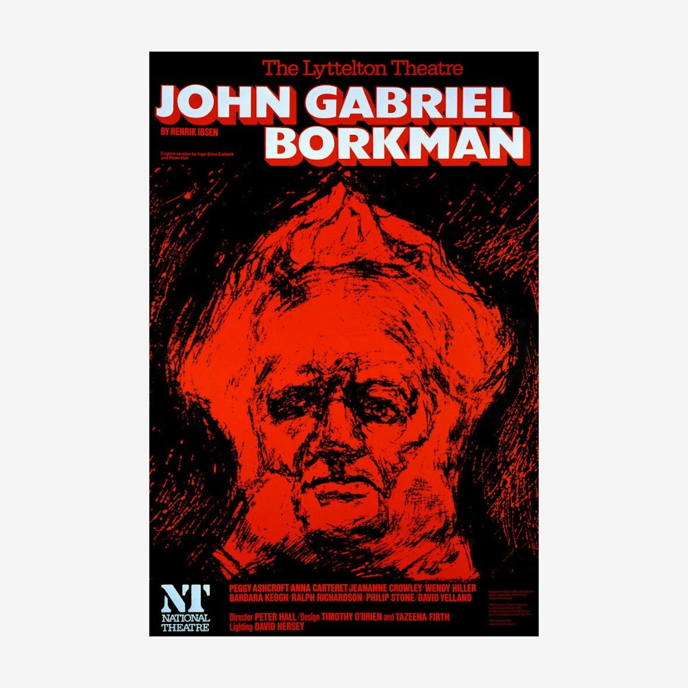 John Gabriel Borkman 1975 Print vintage woodcut wallpaper