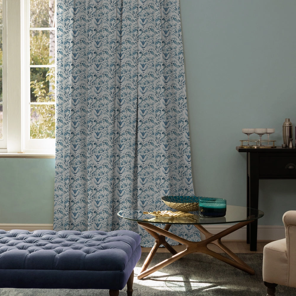 Juna Printed Cotton Fabric (By The Metre) Denim