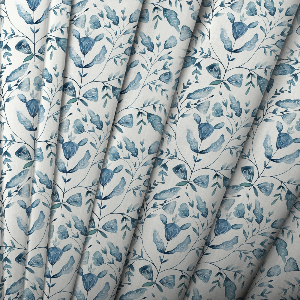 Juna Printed Cotton Fabric (By The Metre) Denim