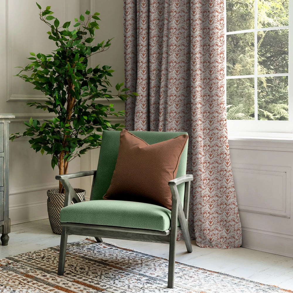 Juna Printed Cotton Fabric (By The Metre) Terracotta